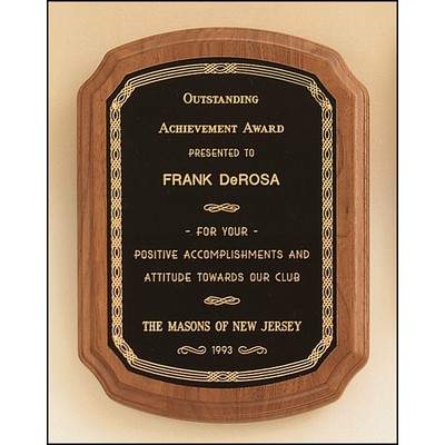 American Walnut Plaque with Round Corners, 7 x 8"