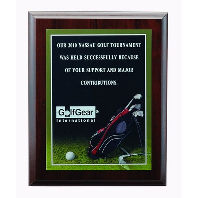 Golf Photo Sports Plaque w/Laser Engraved Plate (6"x 8")