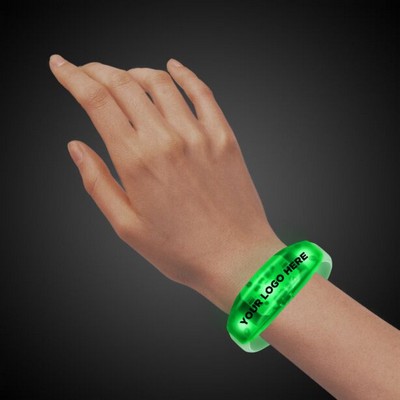 Sound Activated Green LED Stretchy Bangle Bracelet(Pad Print)