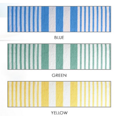 2-Ply Blue Tropical Stripe Pool Towels (32"x70")