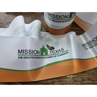Cut Edge Polyester Satin Acetate Florist Ribbon w/Dye-Sublimation (10" x 50 Yard Roll)