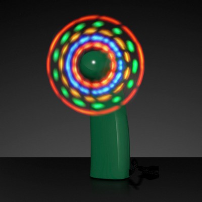 LED Mini Fans with Green Handles - BLANK