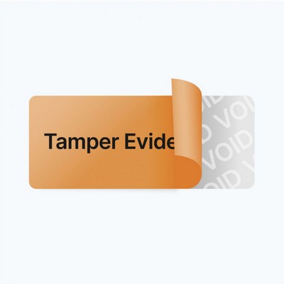White Destructible Vinyl & Void Polyester Rectangle Label (2"x4")