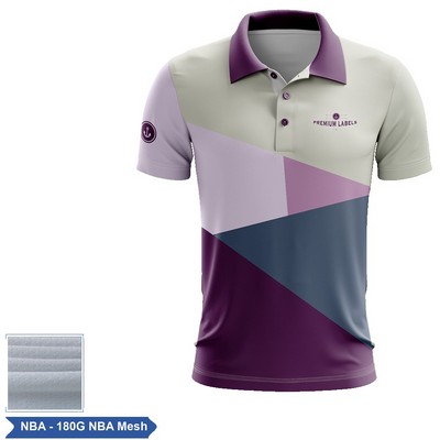 Sublimation NBA Mesh Short Sleeve Polo - M/W/K