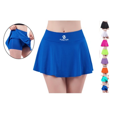 Women's Performance Pleated Tennis Skort with High-Rise Waist