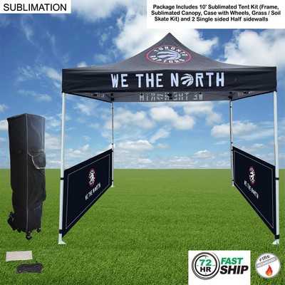 72Hr Fast Ship - Tent Sidewalls Package,10' Sublimated Tent Kit and 2 Half Single Sided Sidewalls