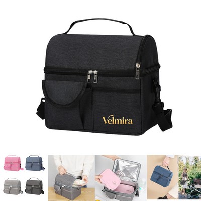 Double Layer Insulated Lunch Bag Breast Pump Carrying Bag