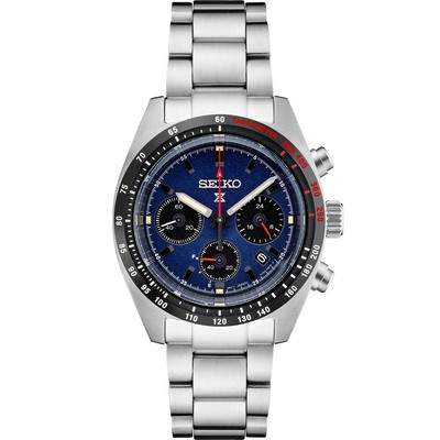 Seiko Watch Mens Prospex Ss Solar Chronograph Blue