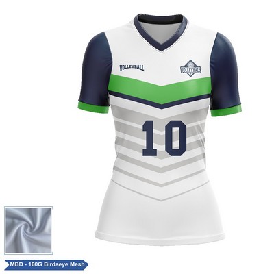 Women's Premium Sublimation Volleyball Cap Sleeve Jersey - Birdseye