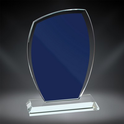 9 3/4" x 6" - Azure Sail Glass, Blue