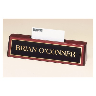 Rosewood Piano Finish Nameplate w/Business Card Holder