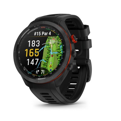 Garmin Approach S70 47Mm Golf Watch Black Bezel W/ Black Silicone Band