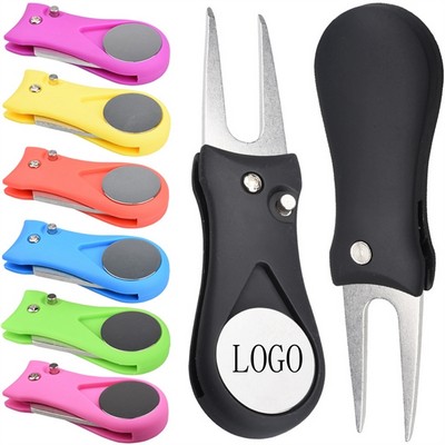 Foldable Golf Divot Repair Tool With Marker