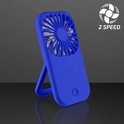 Blue Fan with Kickstand, 2-Speed, Non-Light Up - BLANK