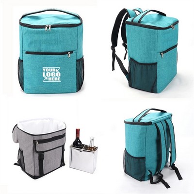 10-Can Leak-Proof 300D Polyester Insulated Cooler Backpack with Bottle Opener