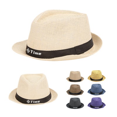 Classic Straw Short Brim Fedora Hat Panama