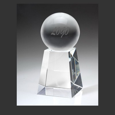 Optical Crystal Glaze Ball w/ Clear Base (Medium)