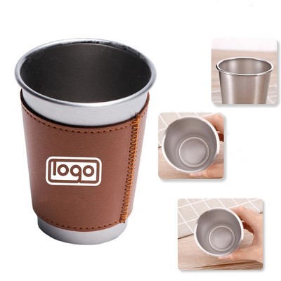 10.2 oz Stainless Steel Beer Cup w/ Sleeve