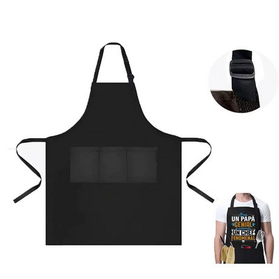 Adjustable Apron Bib Waterdrop Resistant With 3 Pockets