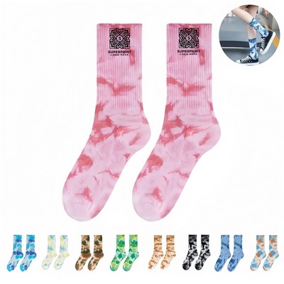 Fashion Tie-Dye Crew Socks