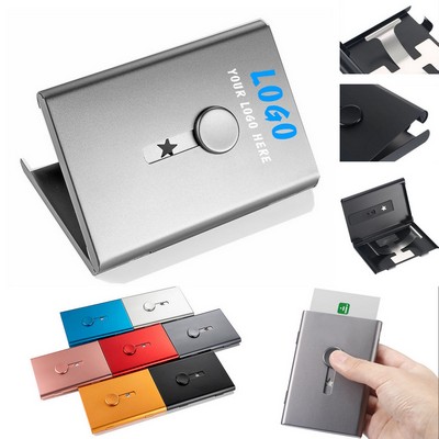 Stainless Steel Pop Up Business Card Holder Case