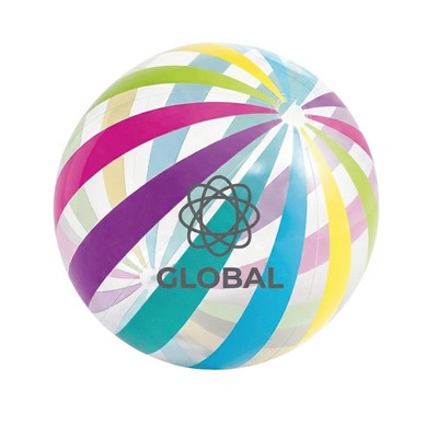 10.6" Classic Multi-Color Striped Inflatable Beach Ball