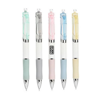 Macaron Retractable Ballpoint Pen W/ Silicone Grip