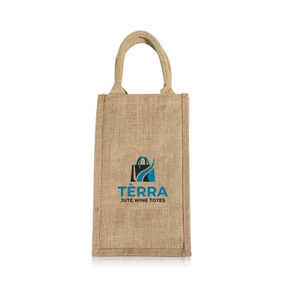 Four Bottle Jute Wine Tote