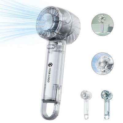 Transparent 3 speed travel beach cooling handheld turbo fan