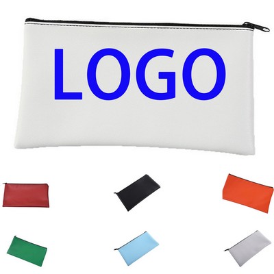 Zippered PU Leather Security Deposit Bag