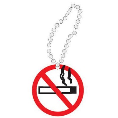 No Smoking Sign Promotional Line Key Chain w/ Black Back (2 Square Inch)