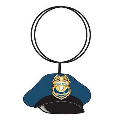 Police Cap Executive Key Chain w/Mirrored Back (8 Square Inch)