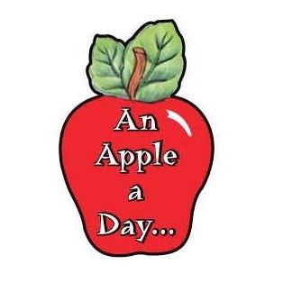Apple w/ Slogan Promotional Magnet w/ Strip Magnet (6 Square Inch)
