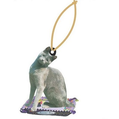 Russian Blue Cat Promotional Ornament w/ Black Back (8 Square Inch)