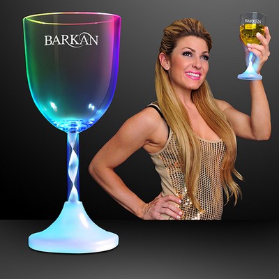 Wine LED Spiral Stem Glass - PRINTED