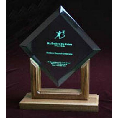 Acrylic Diamond Award w/Walnut Base (16"x20")