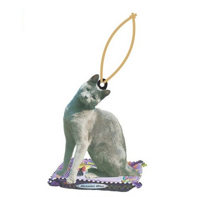Russian Blue Cat Promotional Ornament w/ Black Back (10 Square Inch)