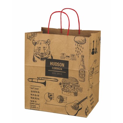 Recycled Kraft Paper Shopping Bag (10"x5"x10")