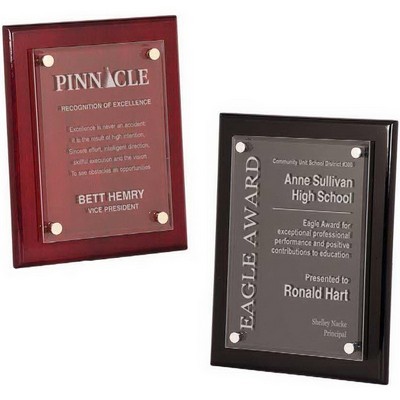 Floating Acrylic Plaque w/Rosewood Piano Finish (9"x 12")