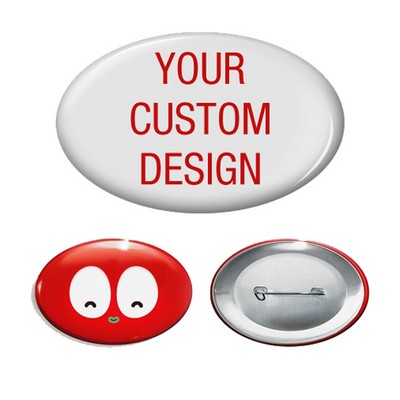 Oval Shaped Tin Button