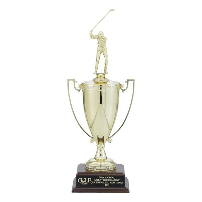 13 ½" Trophy w/5 ¾" Gold Cup Takes Figure