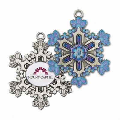 Pewter Gallery Print Snowflake Ornament w/Center Star