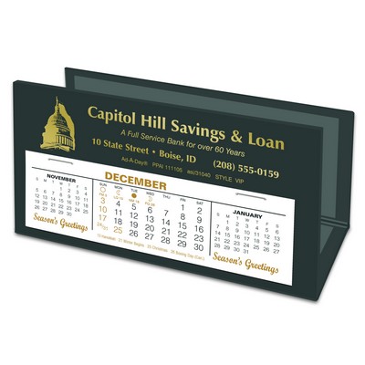 VIP Deskretary® Paper Holder Desk Calendar, Forest Green