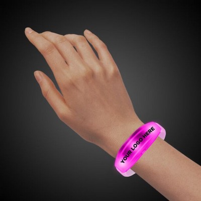 Sound Activated Pink Pad Printed LED Stretchy Bangle Bracelet