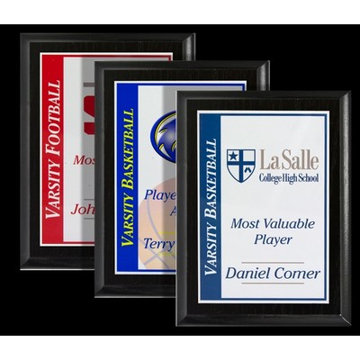 10" x 13" Black Matt Board Varsity Plaque with Full Color Imprint