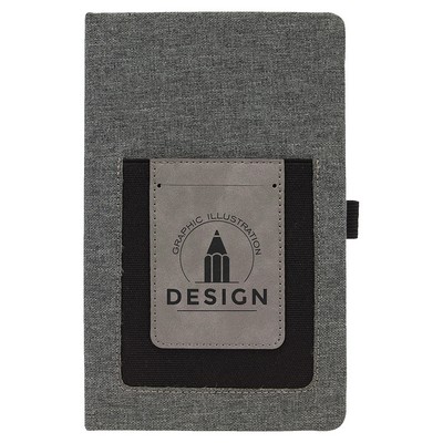 Leatherette Journal with Cell/Card Slot