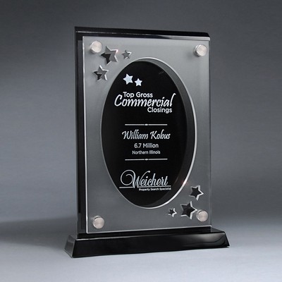 Frosted Lucite Cutout on Risers Award with Choice of State or Stock Shape