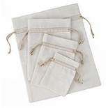 Bleached Cotton Pouch w/Ivory Cord (12"x14")