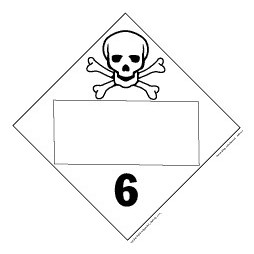 Toxic/Poisonous Class 6 Blank, Polycoated Tagboard Placard - 10.75" x 10.75"
