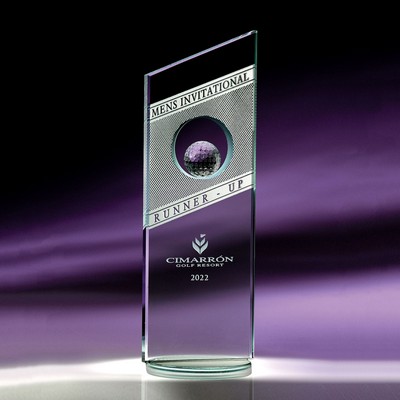 11.25" Fanfare Jade Crystal Golf Award